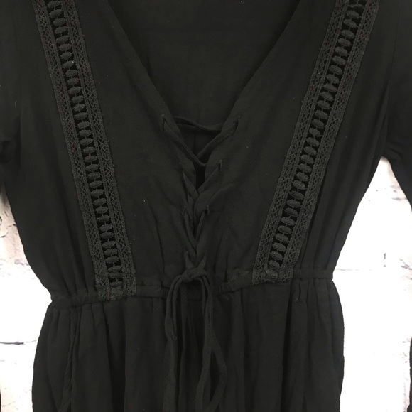 Mello Yello Black Crochet Boho Romper - Picture 4 of 7